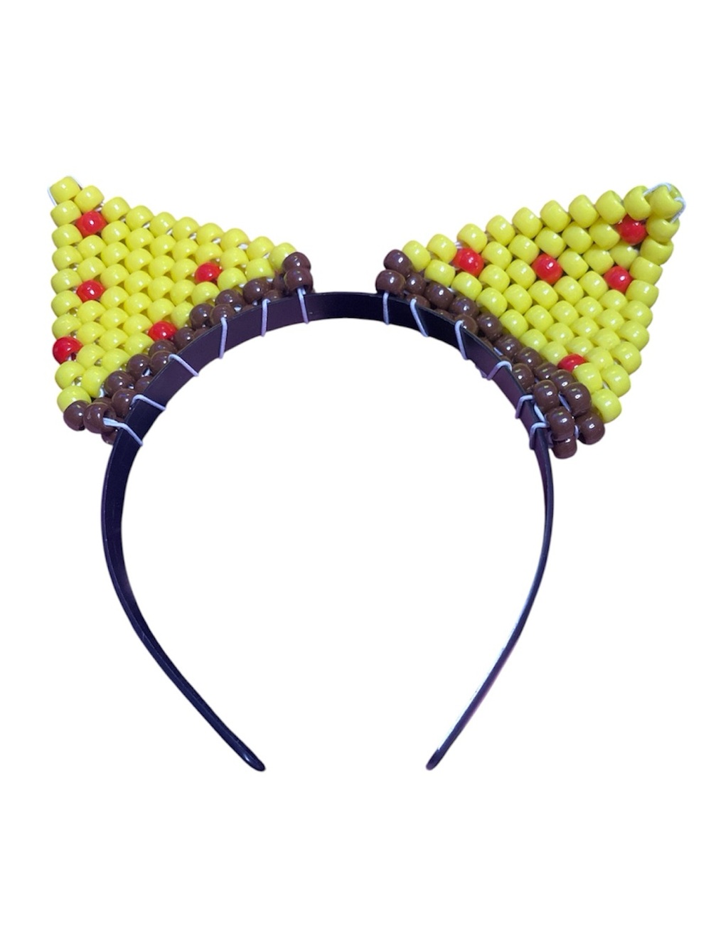 Pizza Beaded Cat Ear Headband